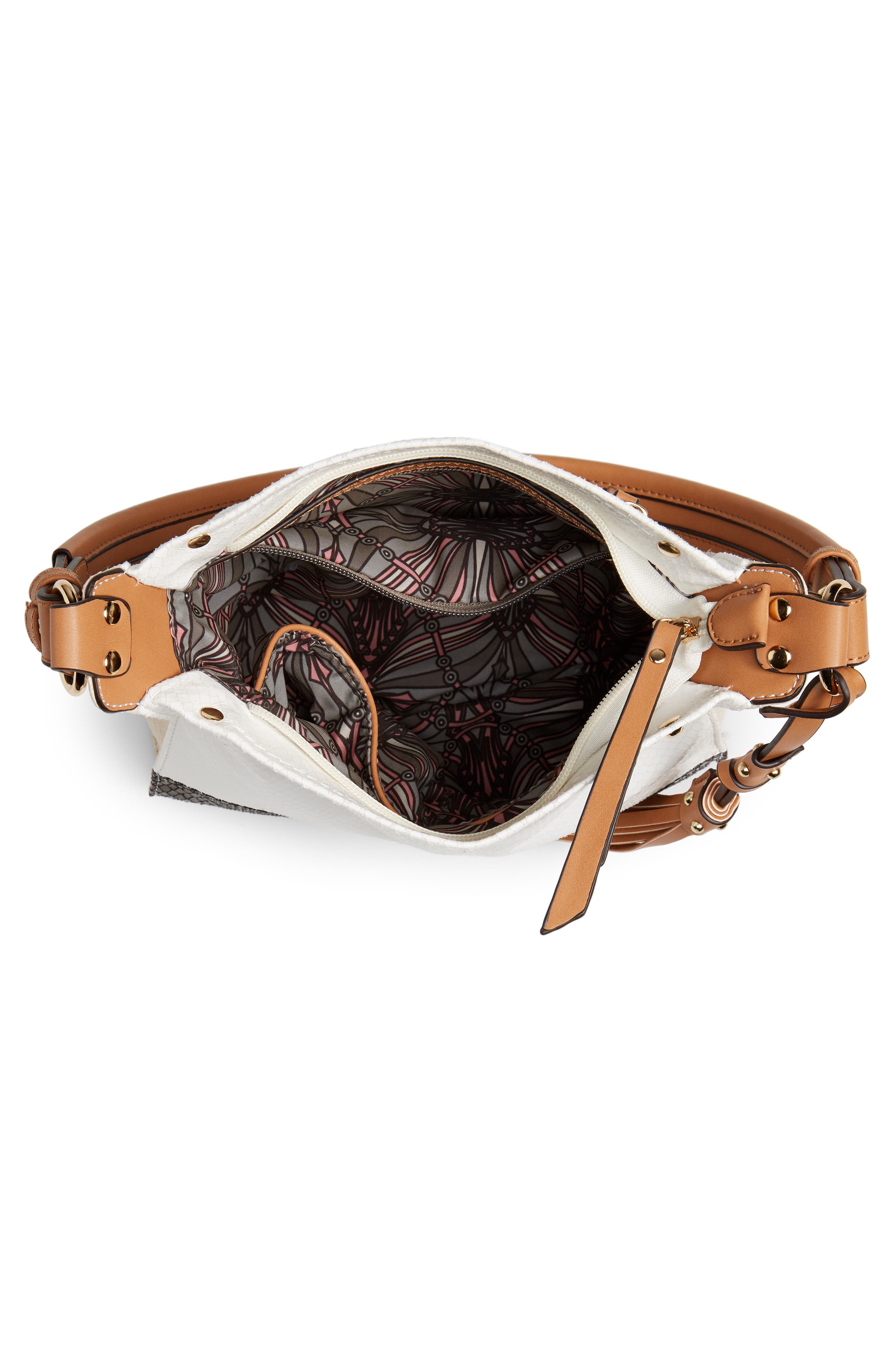 Sondra Roberts Colorblock Faux Leather Mini Hobo Bag, Alternate, color, 