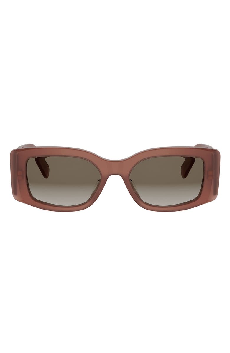CELINE Maxi Triomphe 53mm Gradient Rectangular Sunglasses, Main, color, Light Brown / Gradient Brown