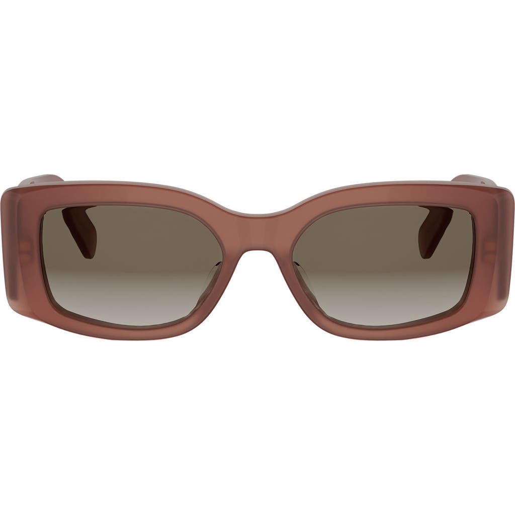 CELINE Maxi Triomphe 53mm Gradient Rectangular Sunglasses in Light Brown/gradient Brown at Nordstrom