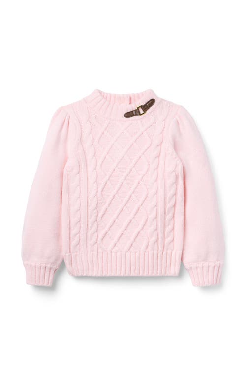 Janie And Jack The Equestrian Cable Sweater In Pink
