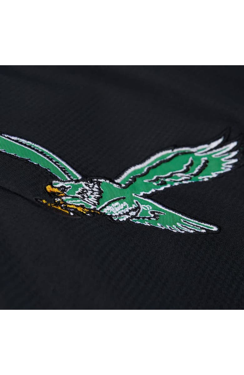 Mitchell & Ness Men's Mitchell & Ness Black/Green Philadelphia Eagles Tie Breaker Vintage Logo Lightweight Anorak Half-Zip Windbreaker, Alternate, color, Black