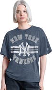STARTER Women's Starter Navy New York Yankees Jump Shot Boyfriend Tri-Blend T-Shirt