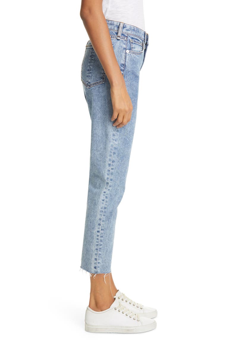 Nina High Waist Raw Hem Ankle Cigarette Jeans, Alternate, color, CALYPSO