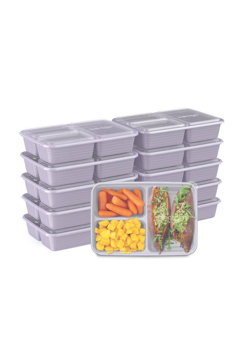 Prep 3-Compartment Meal Prep Containers - Set of 10, Alternate, color, LILAC