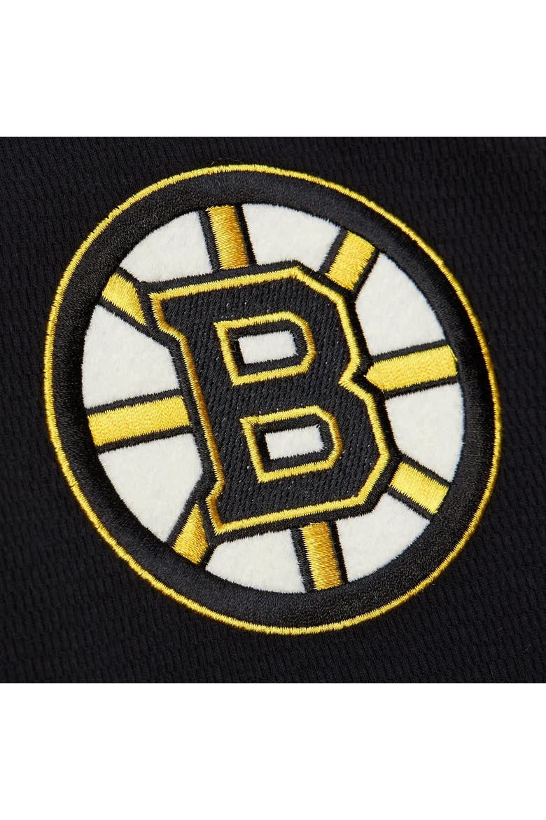 Men's Mitchell & Ness  Black Boston Bruins Thermal Henley Long Sleeve T-Shirt, Alternate, color, Black