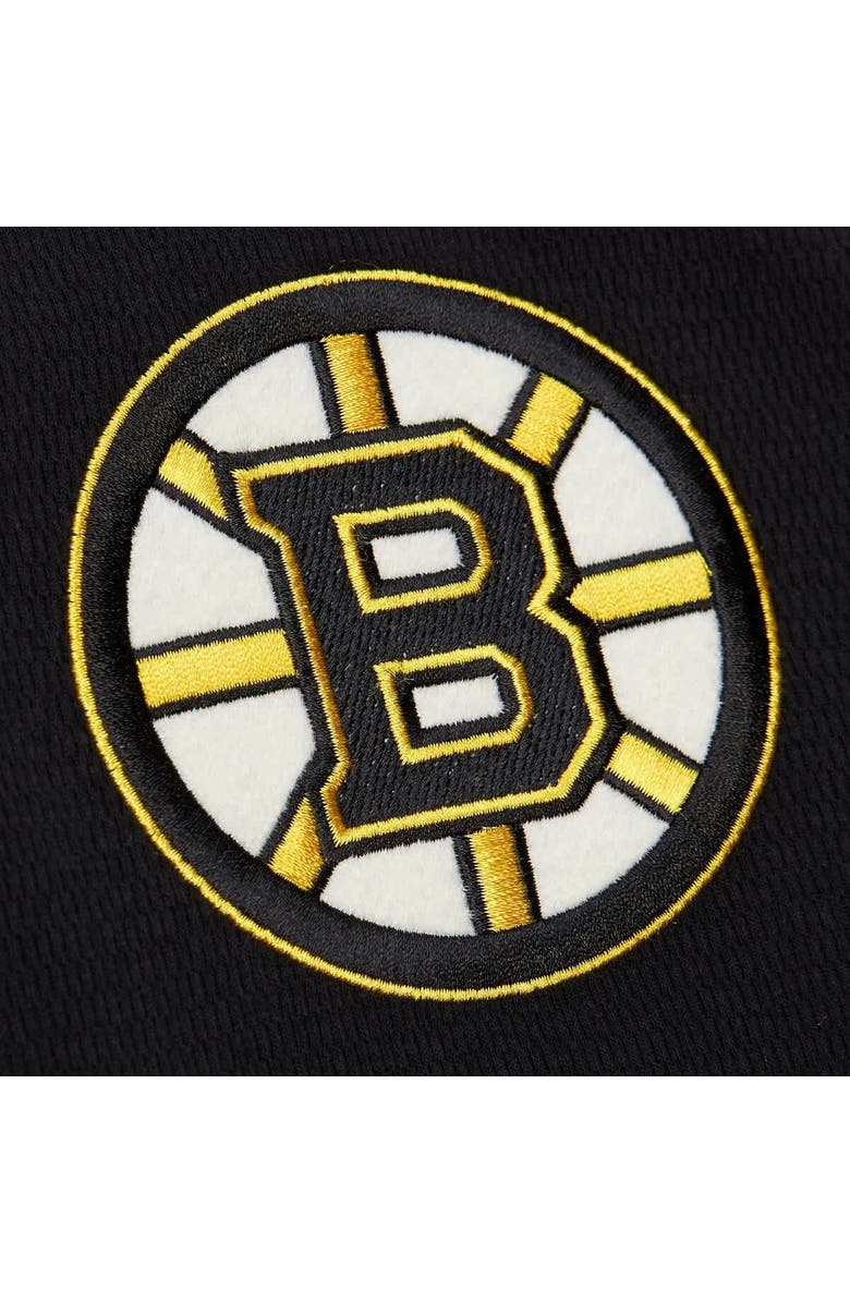 Mitchell & Ness Men's Mitchell & Ness Black Boston Bruins Thermal Henley Long Sleeve T-Shirt, Alternate, color, Black