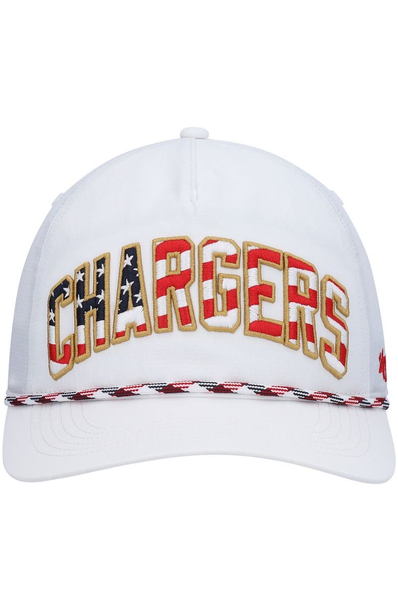 '47 Men's '47 White Los Angeles Chargers Hitch Stars and Stripes Trucker Adjustable Hat, Alternate, color, 