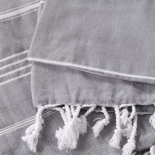 Olive And Linen Olive & Linen Bodrum Turkish Hand / Kitchen Towel Bundle In Gray