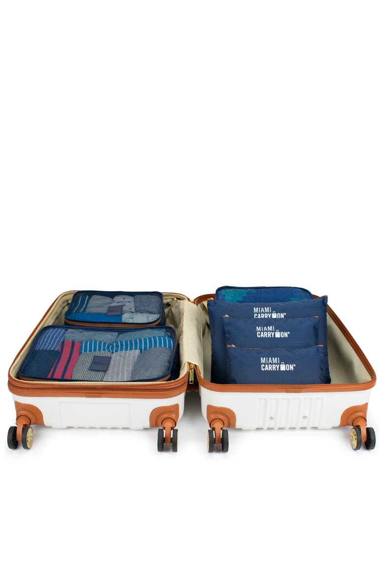 Essential Organizational 8 Piece Travel Kit, Alternate, color, Navy/Orange