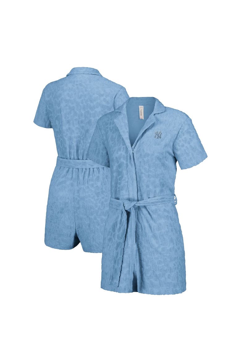 Women's Lusso Blue New York Yankees Trixie Cheetah Romper, Main, color, Blue