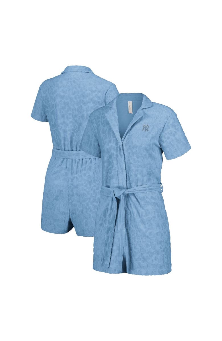 LUSSO Women's Lusso Blue New York Yankees Trixie Cheetah Romper, Main, color, Blue