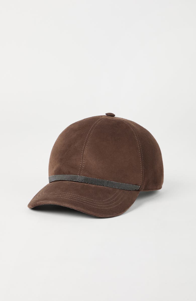 Brunello Cucinelli Baseball Cap with monili, Alternate, color, Ebony