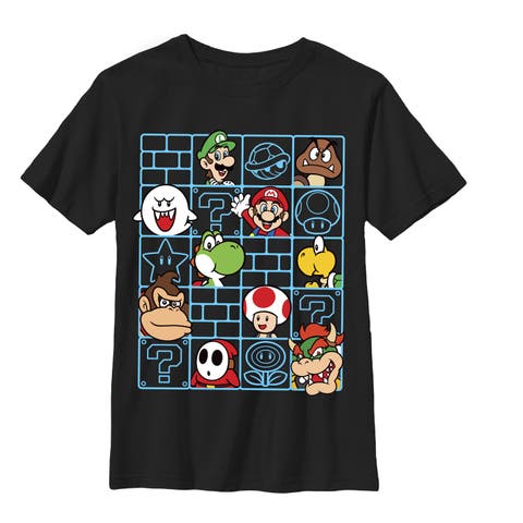 Boys' Mario Characters Wall Graphic Graphic Short Sleeve T-shirt