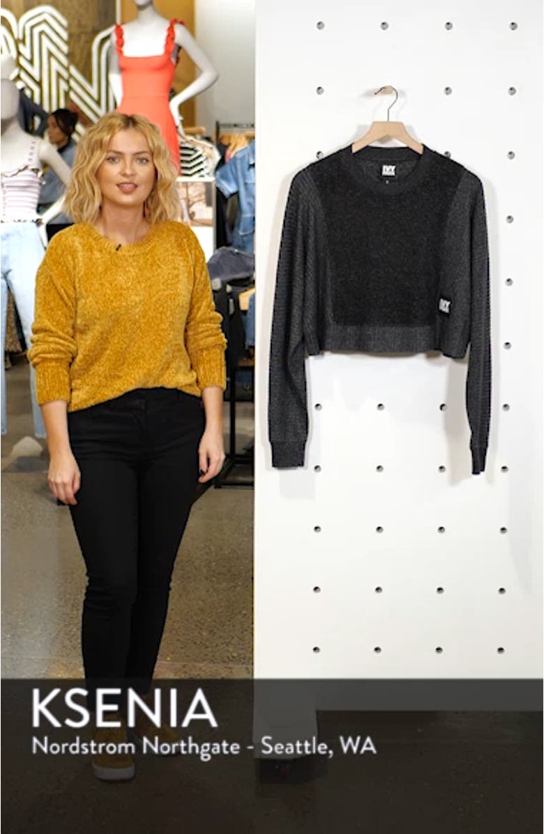 Contrast Rib Crop Lounge Sweatshirt, sales video thumbnail