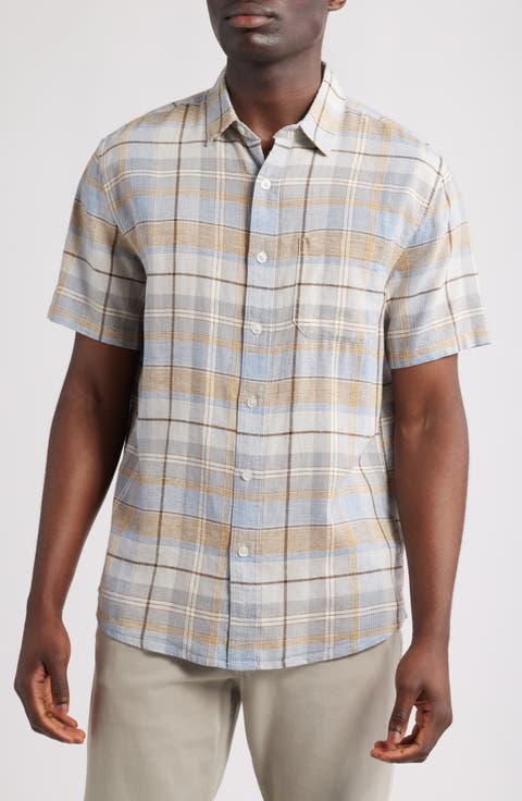 Dawson Plaid Linen Blend Button-Up Shirt