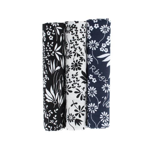 Ezra'a Stately Floral 3 Pack Cotton Handkerchiefs
