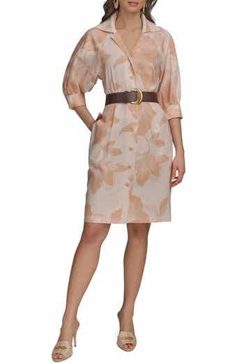 Belted Linen Blend Shirtdress