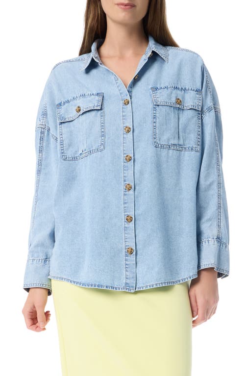 Do By Dee Ocleppo Abigail Oversize Cotton Blend Button-up Shirt In Aero Wash
