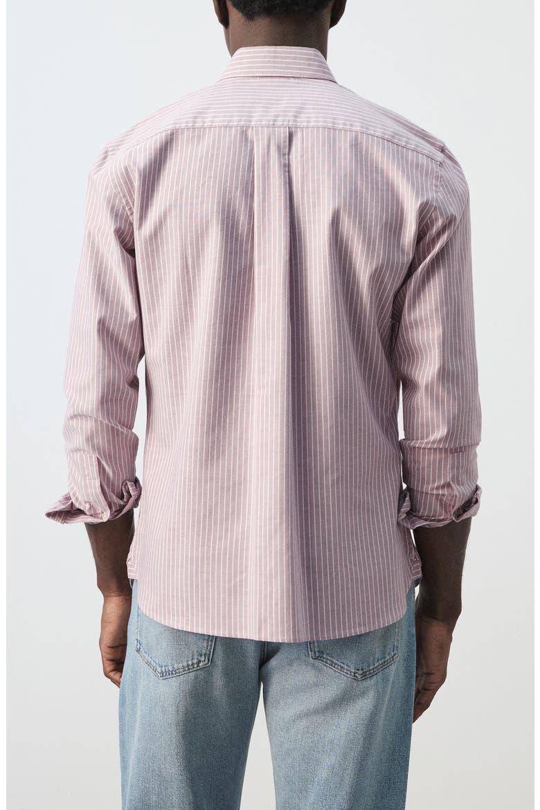 Regular Fit Stripe Button-Down Shirt, Alternate, color, CHERRY