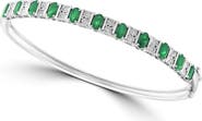 EFFY Sterling Silver Emerald & Diamond Bangle