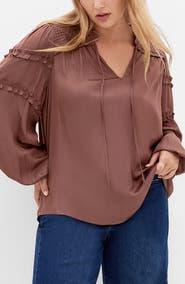 City Chic Ruffle Puff Sleeve<br />Peasant Blouse