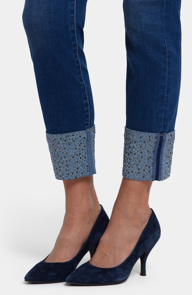 NYDJ Sheri Rhinestone Cuff Ankle Slim Jeans, Alternate, color, Vintage Lapis