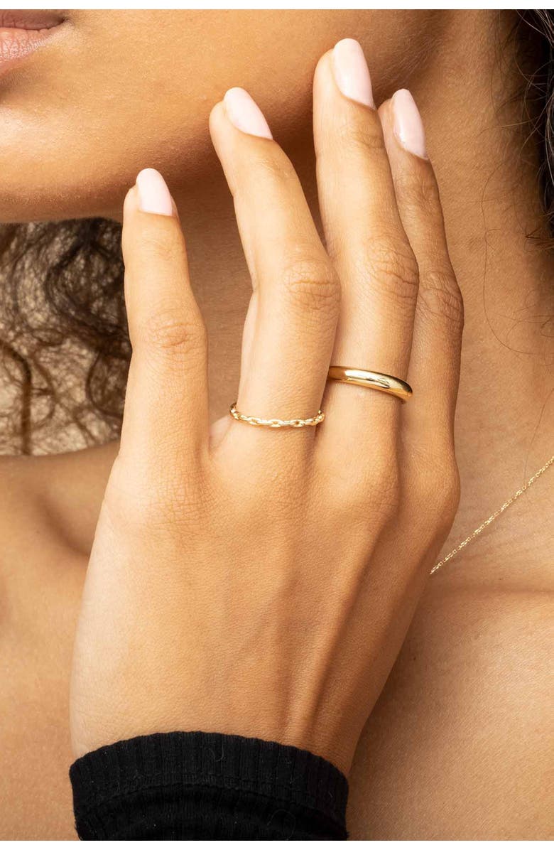 Oradina 14K Solid Gold Archie Stack Ring, Alternate, color, Yellow Gold