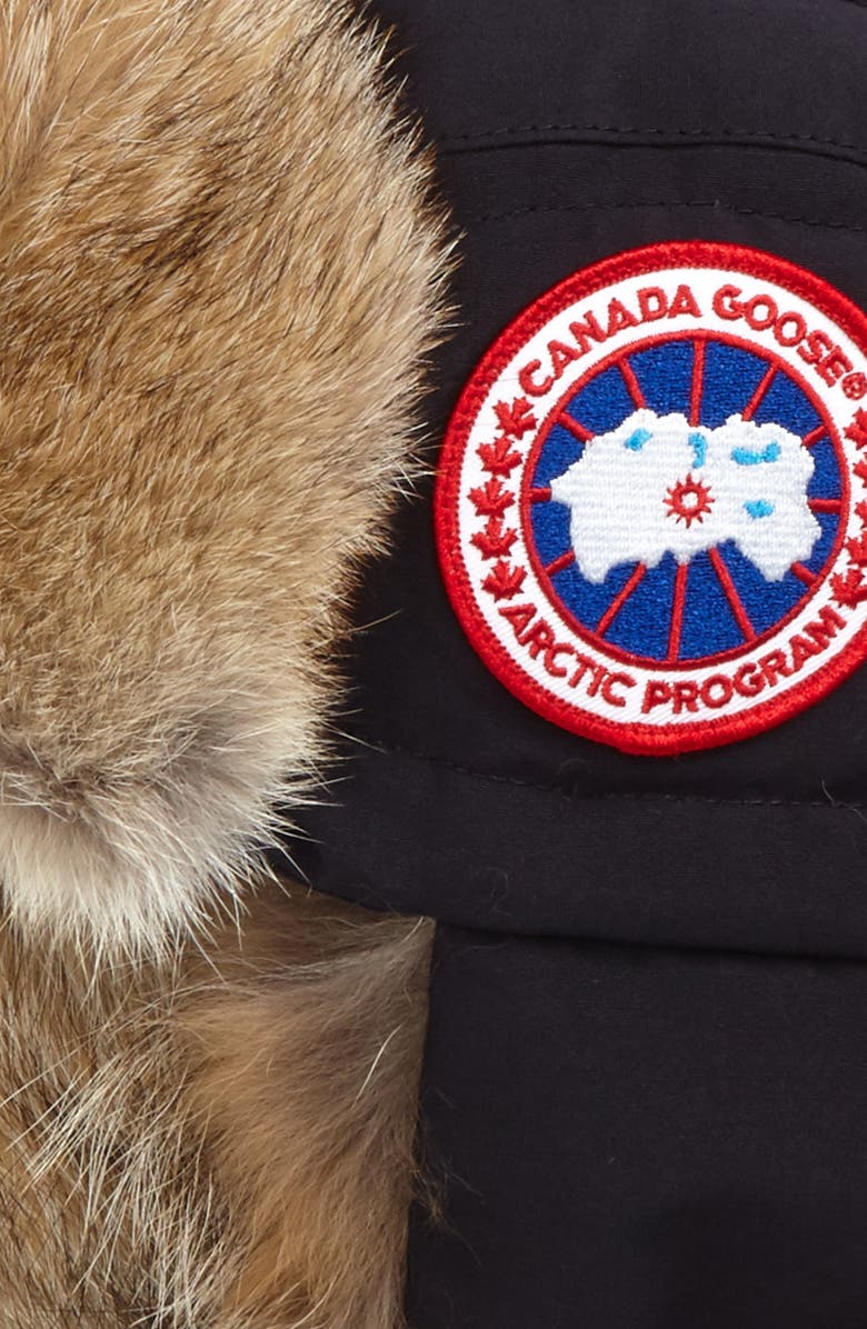 Canada Goose Down Fill Aviator Hat with Genuine Coyote Fur Trim, Alternate, color, 