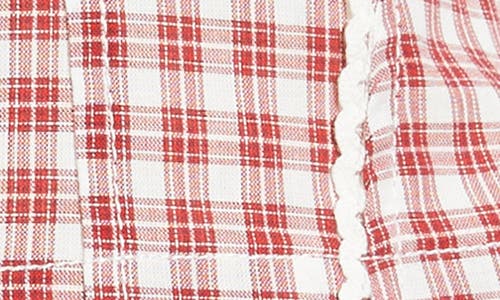 Bdg Urban Outfitters Lena Rickrack Trim Check Linen Blend Camisole In Red Check