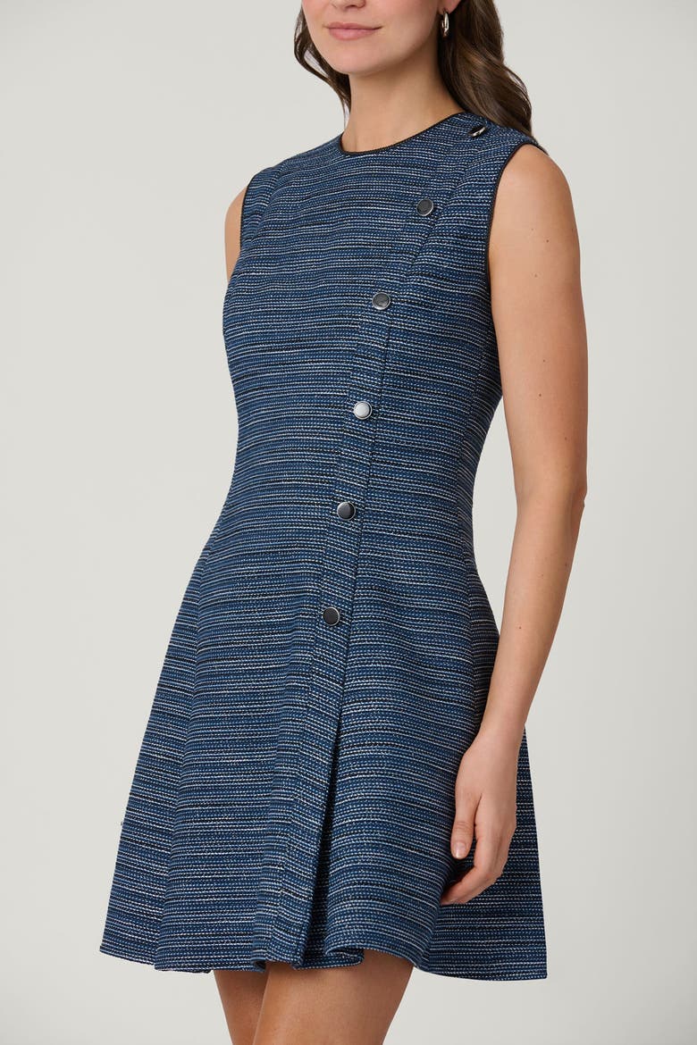 Gigi Aurora Tweed Dress, Alternate, color, Navy Multi/Silver