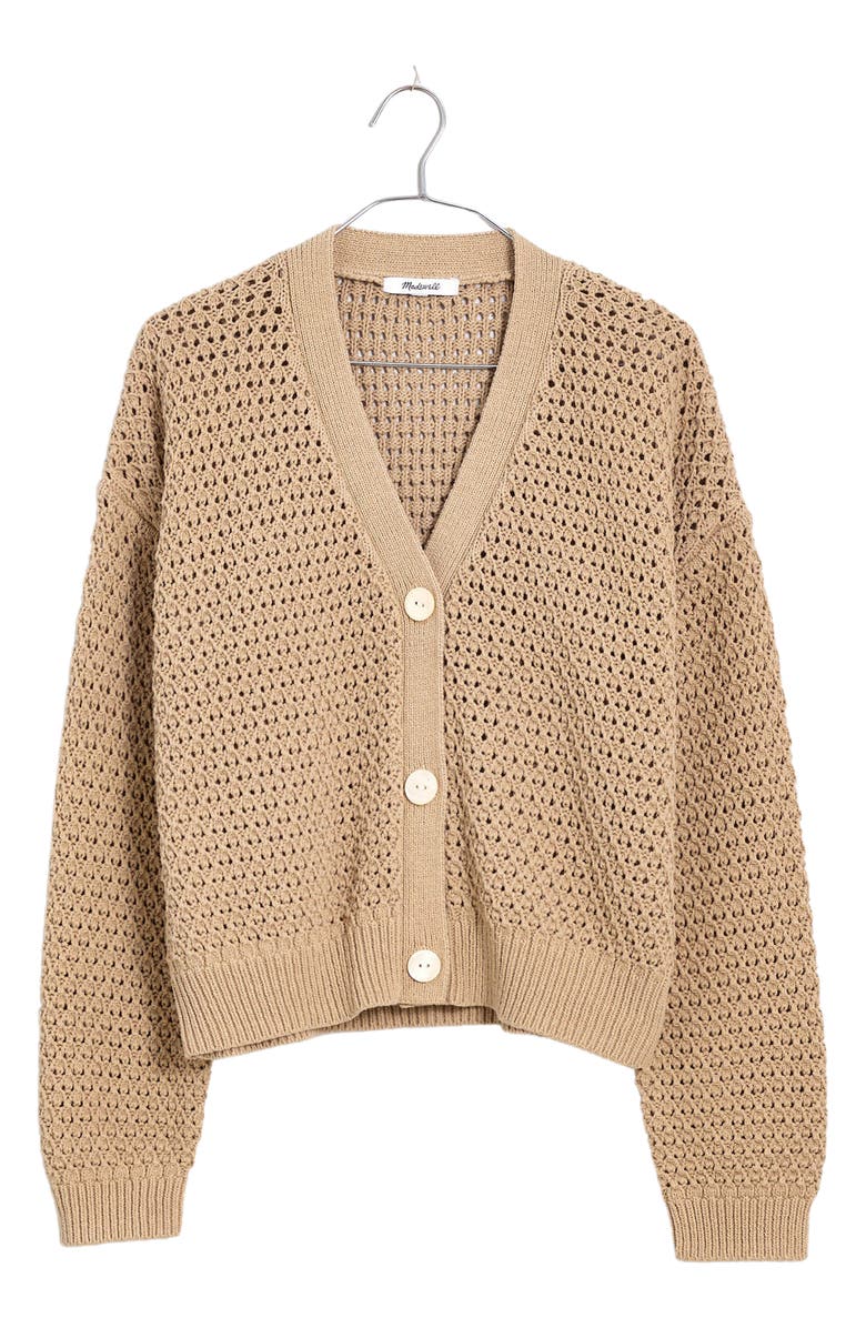 Madewell Open Stitch Cotton Crop Cardigan, Alternate, color, 
