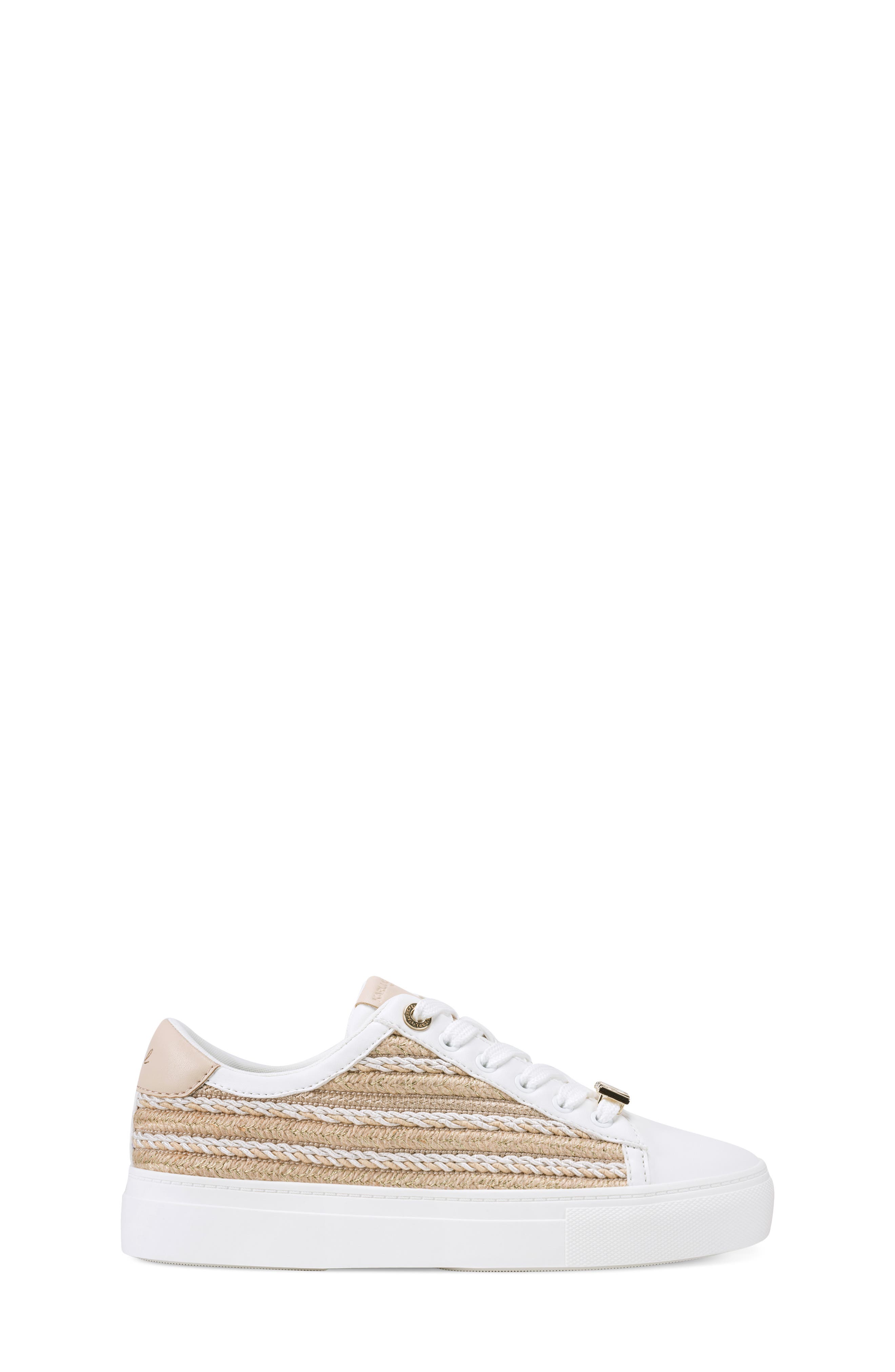 KARL LAGERFELD PARIS Cate Sneaker, Alternate, color, Natural/ Bright White