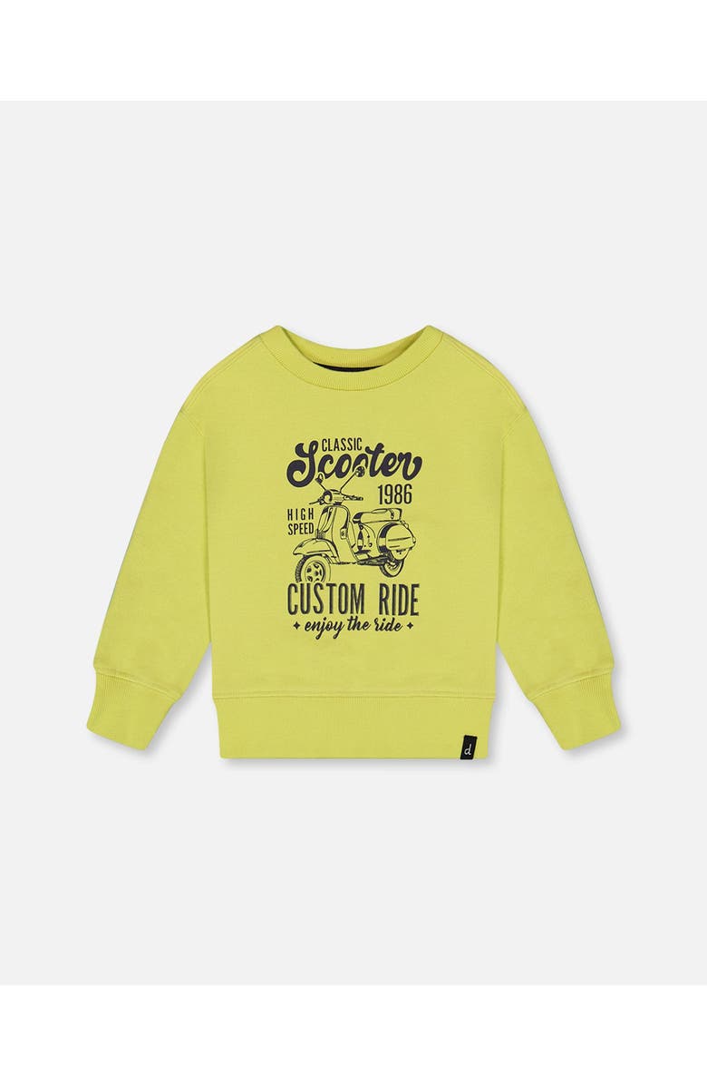 Deux par Deux Baby Boy's Pullover Graphic Sweatshirt Lime Green, Main, color,