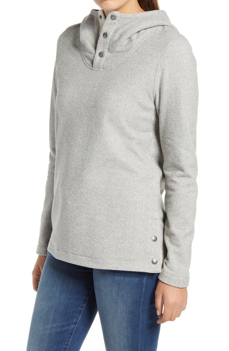 The North Face Knit Stitch Fleece Hoodie, Alternate, color, Vintage White Heather