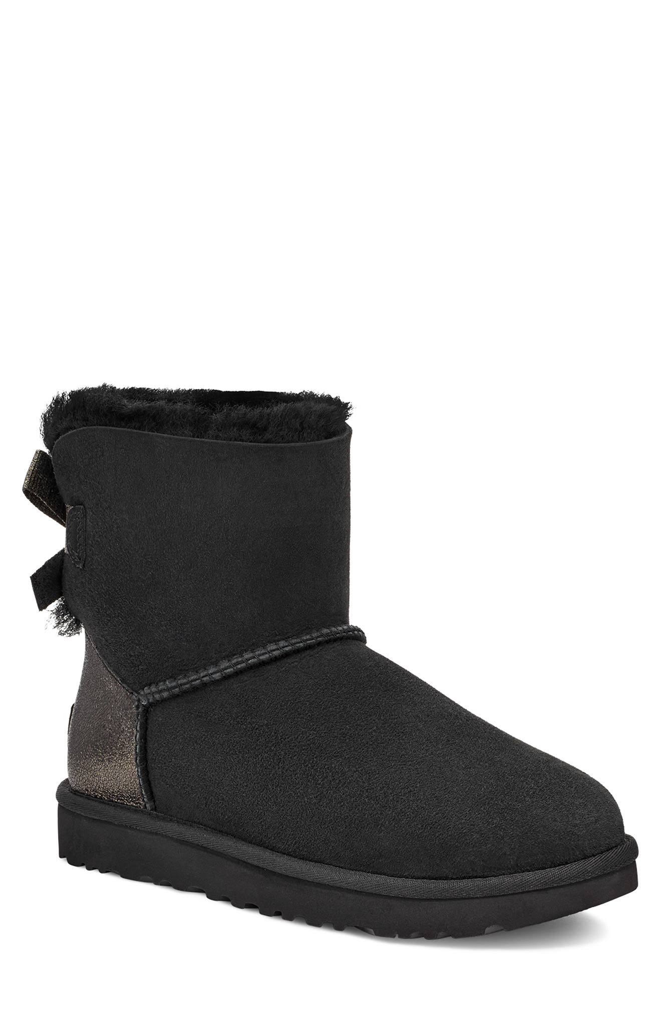 UGG<sup>®</sup> Mini Bailey Bow II Genuine Shearling Bootie, Main, color, 