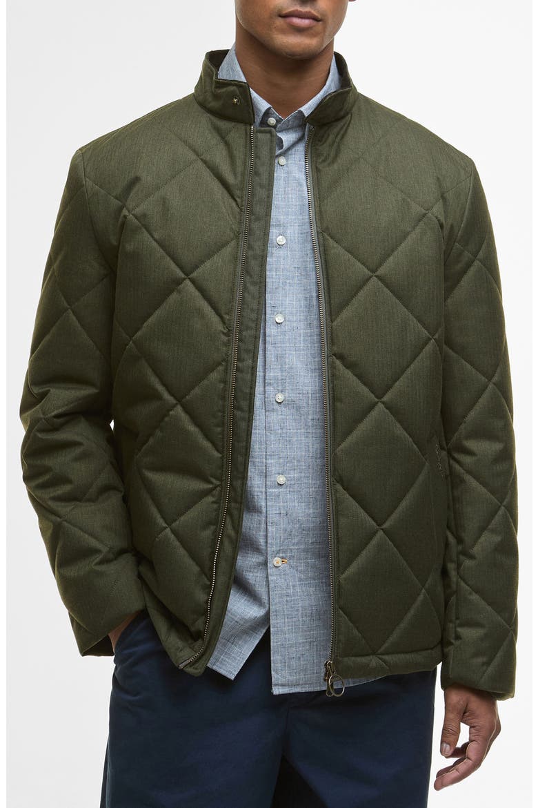 Quilted Harrington Jacket, Main, color, OLIVE