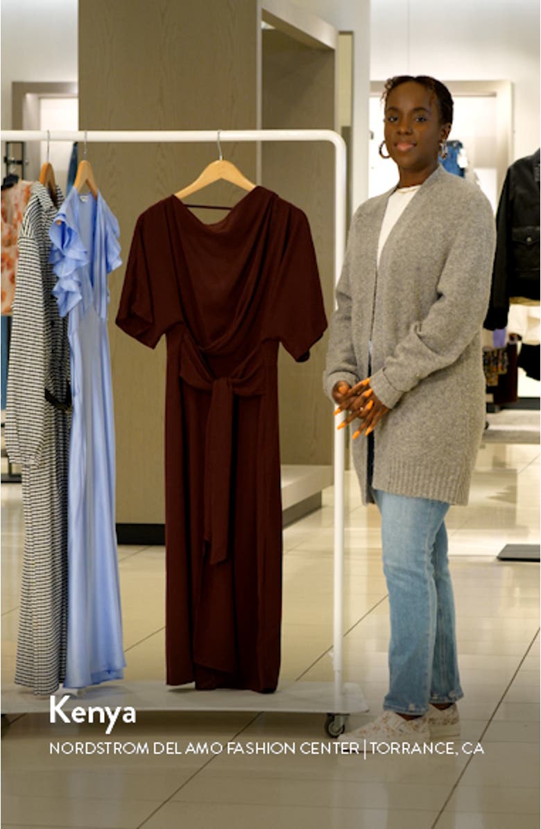 Cowl Neck Tie Waist Dress, sales video thumbnail