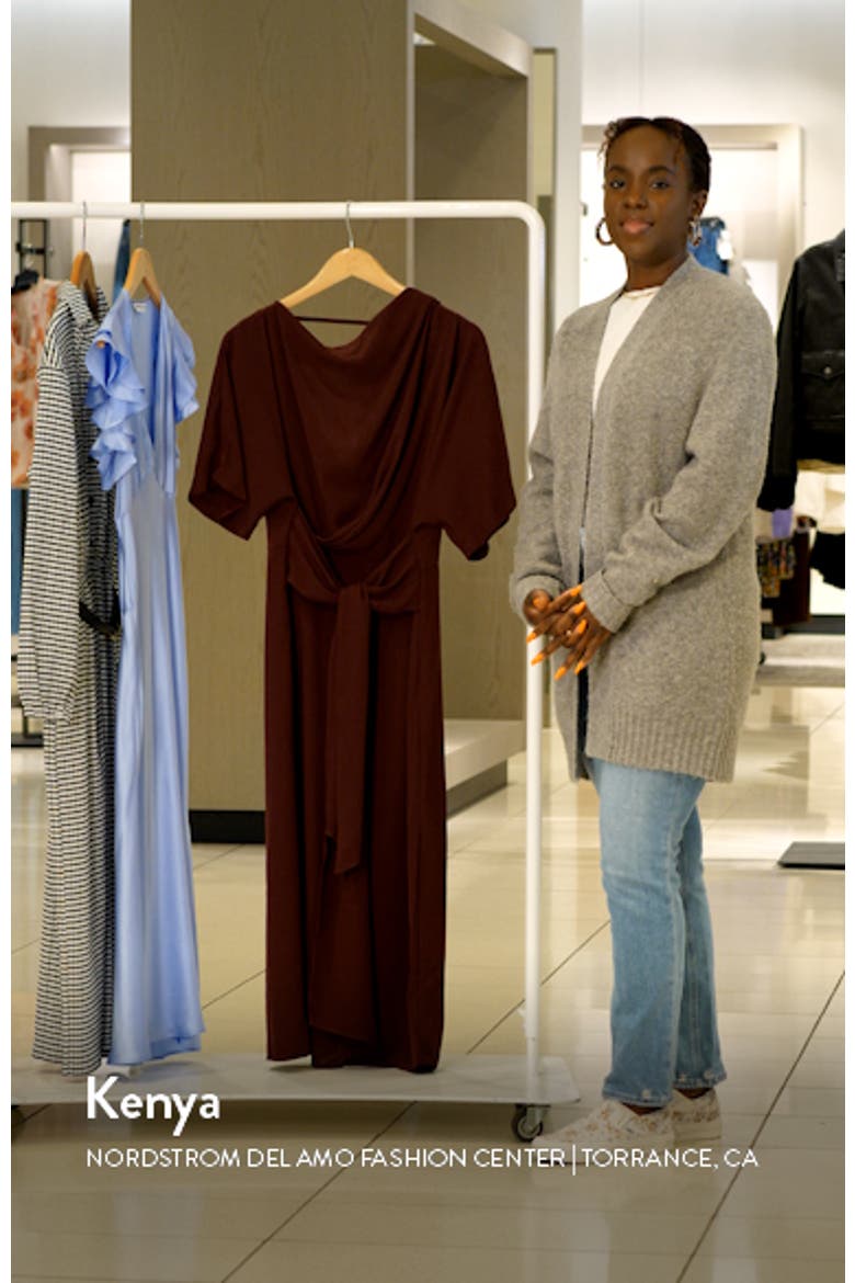 Cowl Neck Tie Waist Dress video