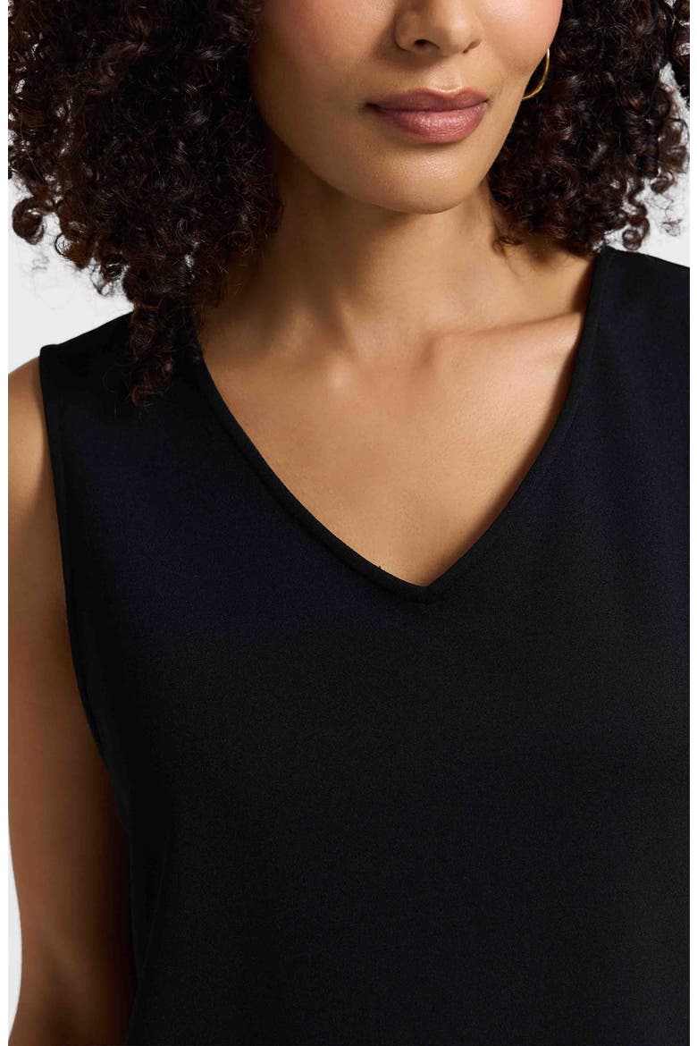 Callie Sleeveless Crepe Knit Top, Alternate, color, BLACK