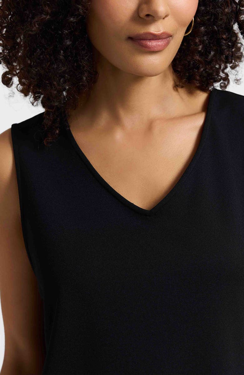 Foxcroft Callie Sleeveless Crepe Knit Top, Alternate, color, Black