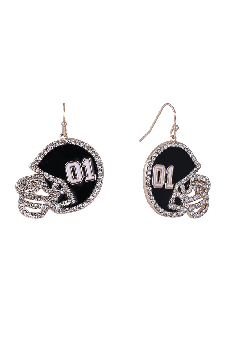 Game Day Football Helmet Earrings, Main, color, Brown