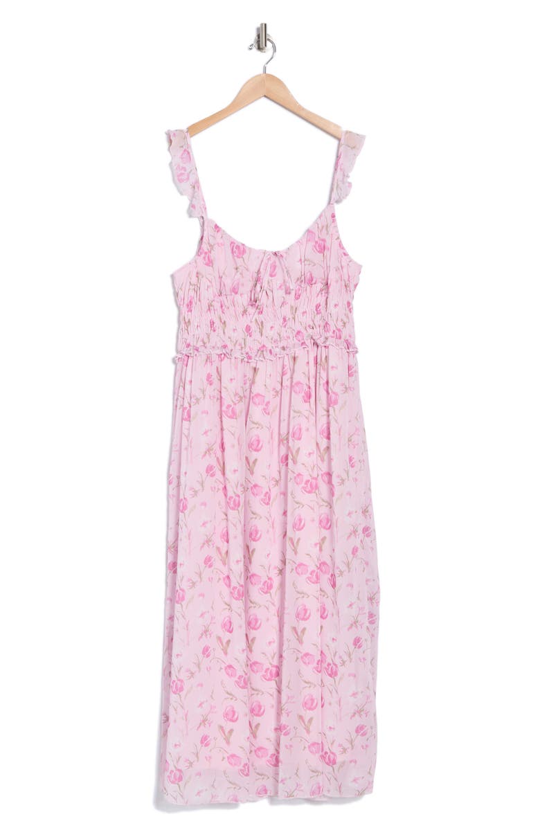 Lush Ruffle Cinch Midi Dress, Alternate, color, 