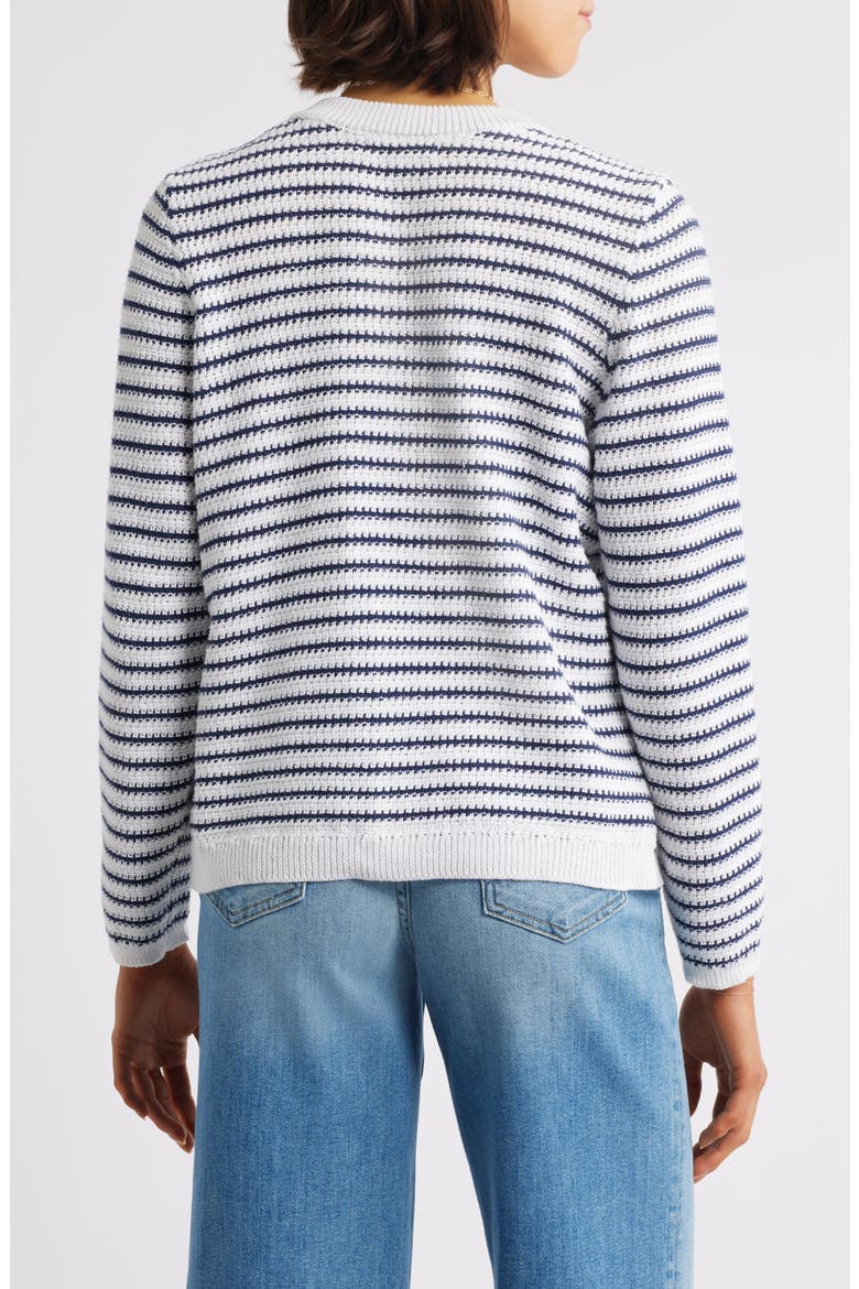 Piera Stripe Cardigan, Alternate, color, NAVY/WHITE LINEN