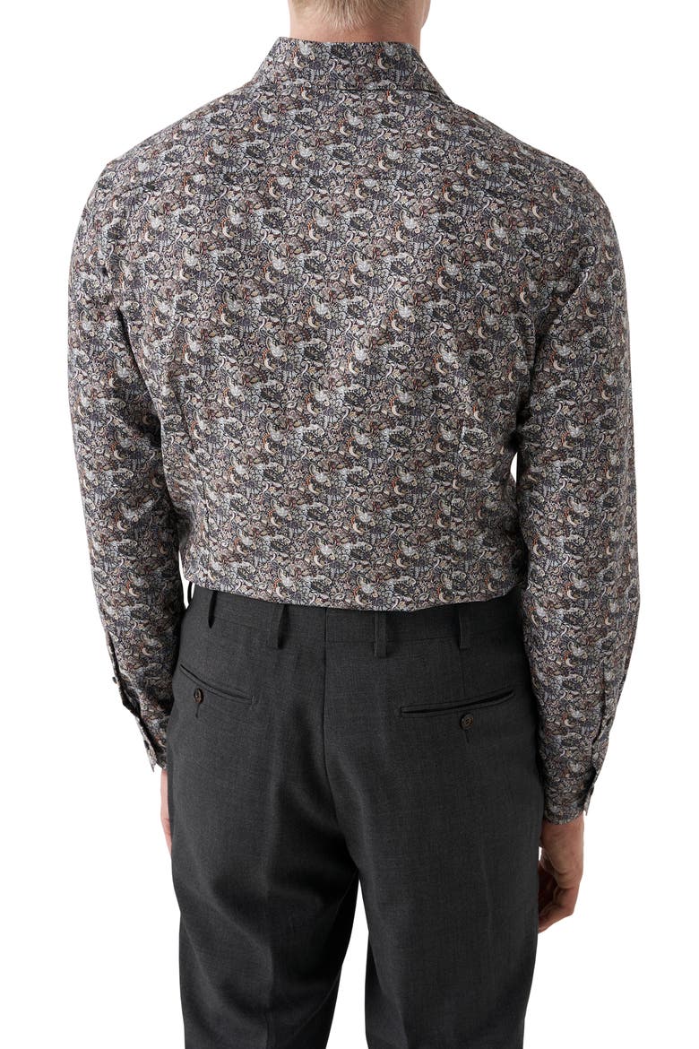 Contemporary Fit Floral Paisley Shirt, Alternate, color, BLACK