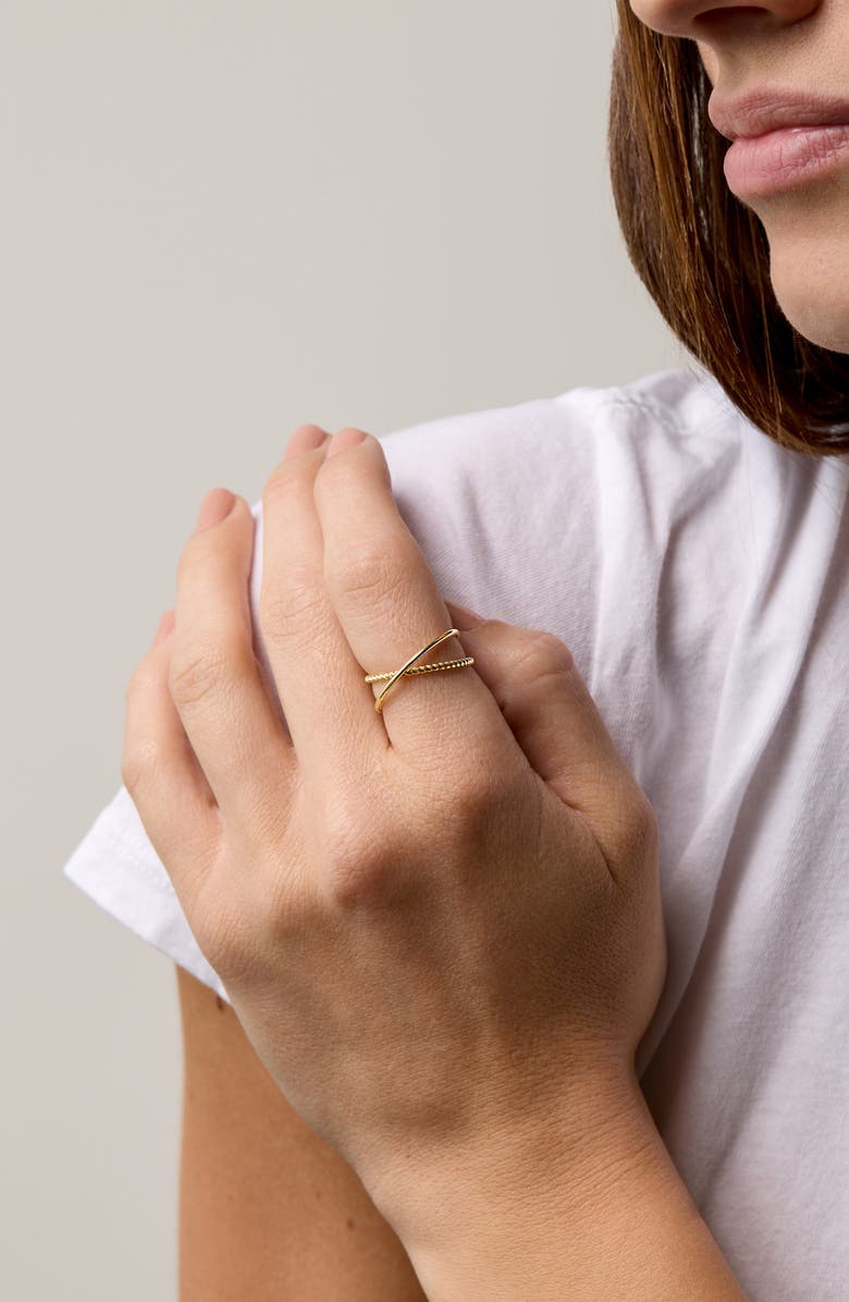 Bony Levy 14K Gold Crossover Ring, Alternate, color, 14K Yellow Gold