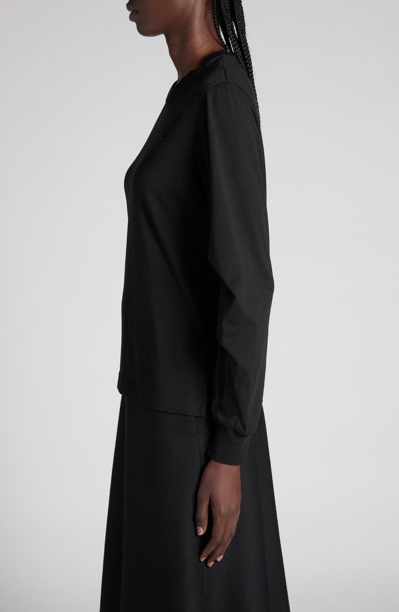 Moncler Pleated Long Sleeve T-Shirt, Alternate, color, Black