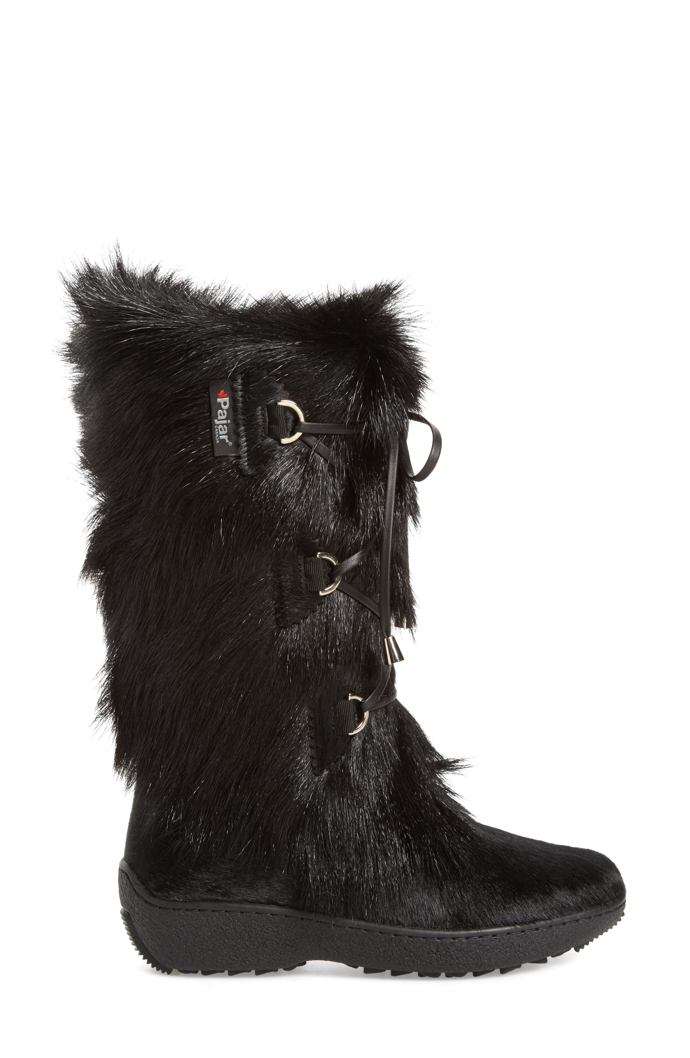 Davos Genuine Goat Fur Boot, Alternate, color, BLACK FUR LEATHER