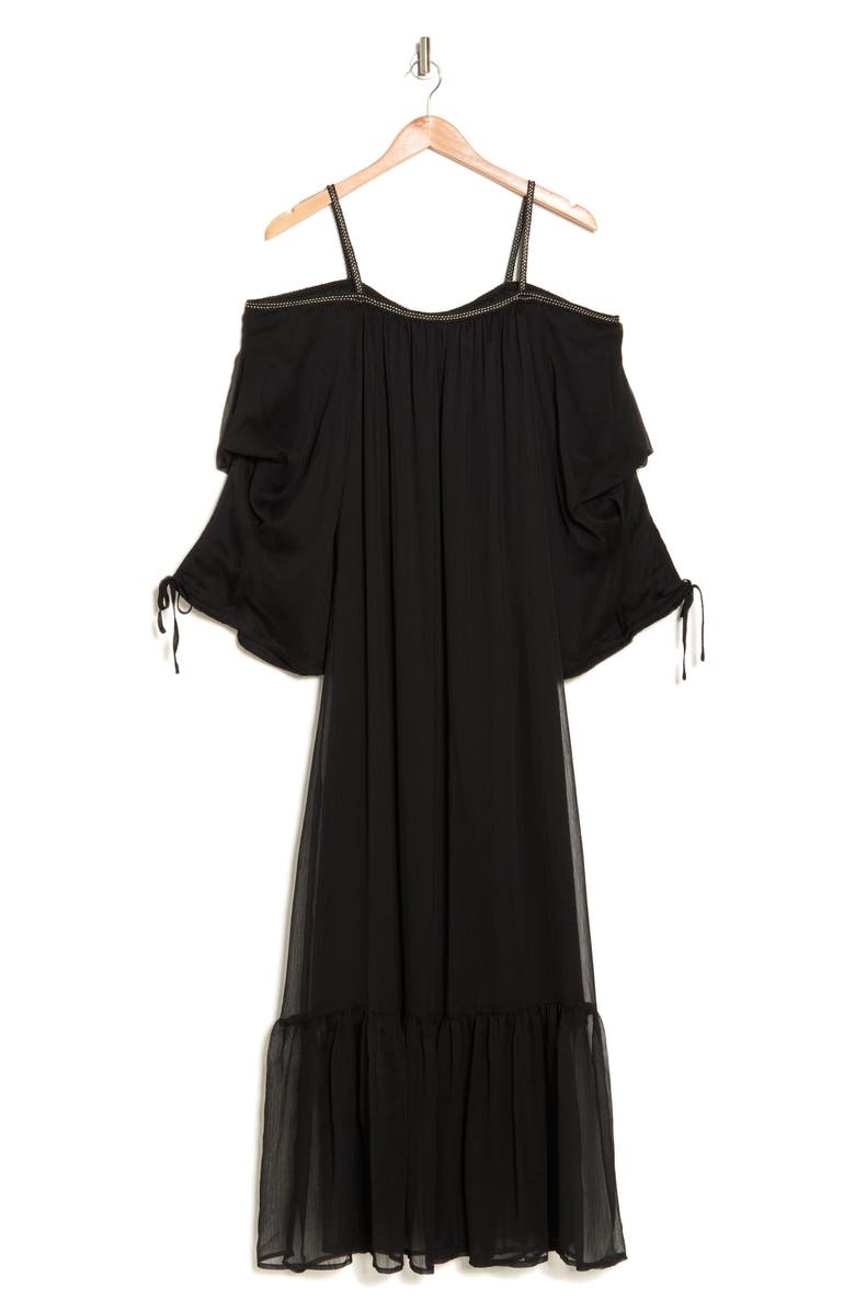 BY DESIGN Mira Cold Shoulder Maxi Dress, Alternate, color, Black