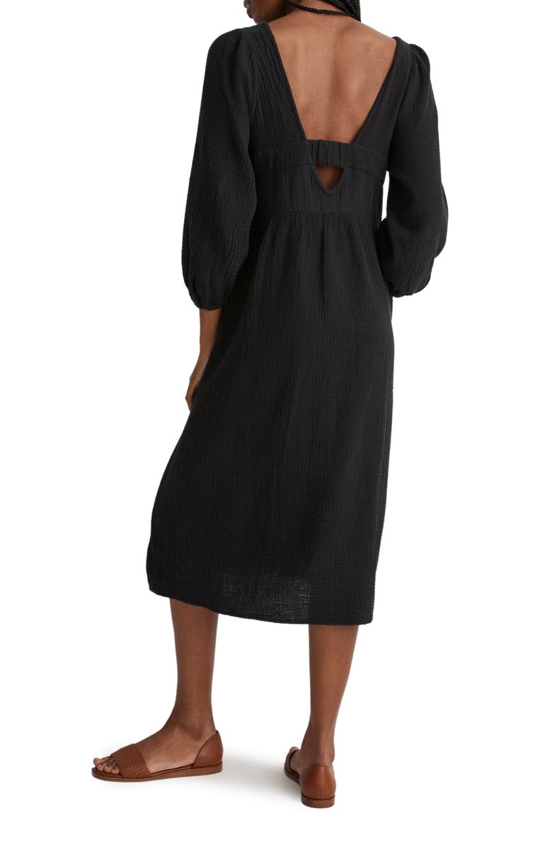 Madewell Lightspun V-Neck Midi Dress, Alternate, color, 
