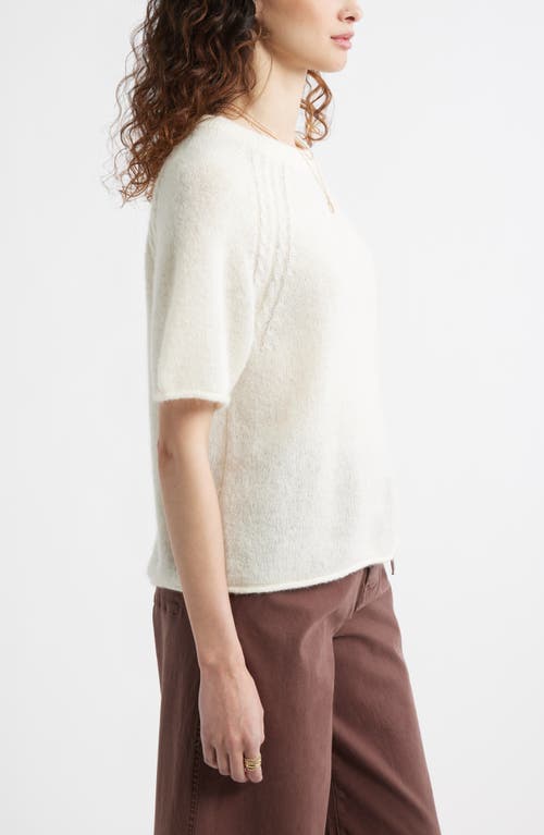 Treasure & Bond Relaxed Short Sleeve Sweater In Neutral